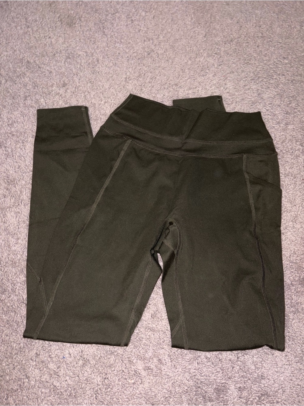 Alphalete High-Waist Army Green Active Leggings